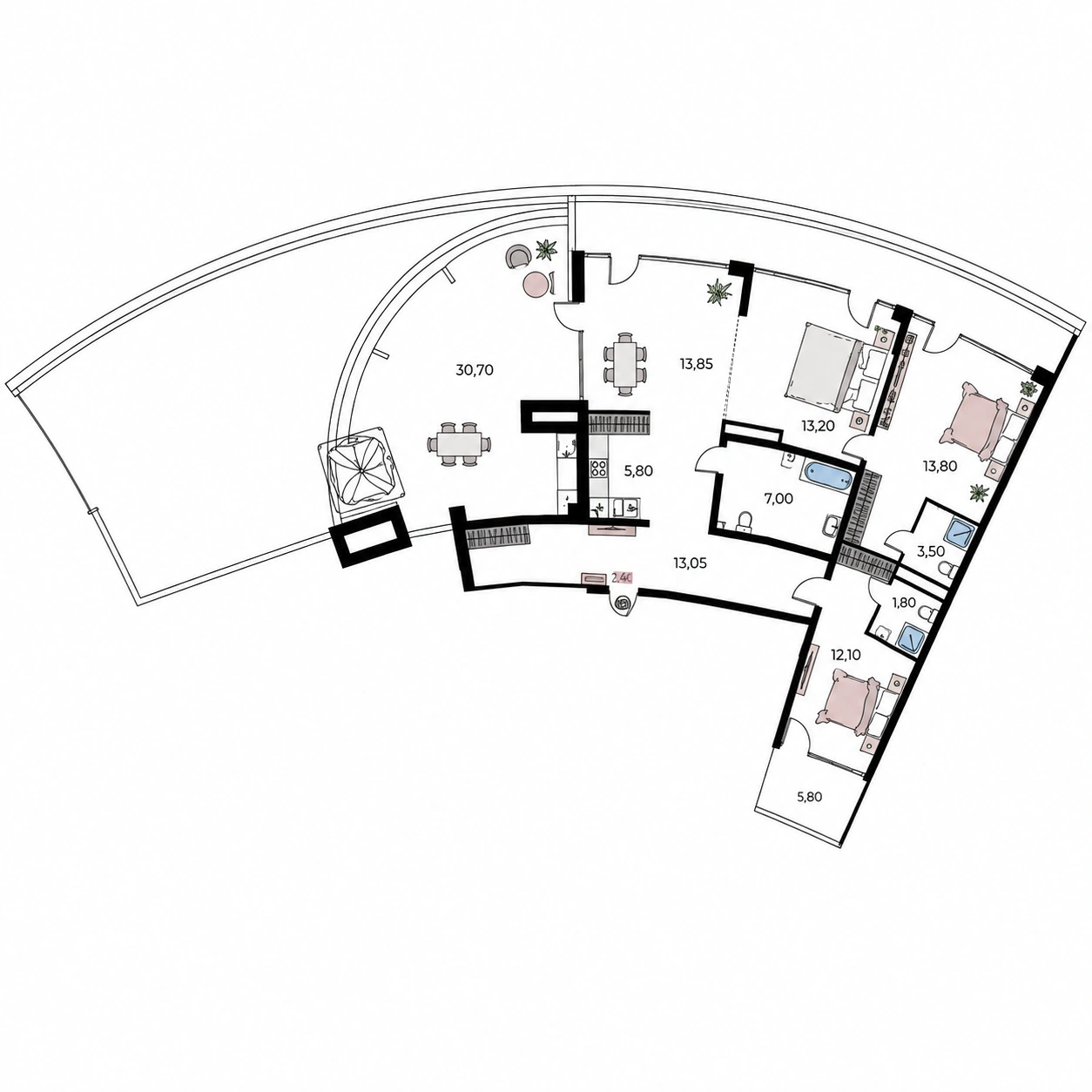 Планировка Atlantis 380,2 м²