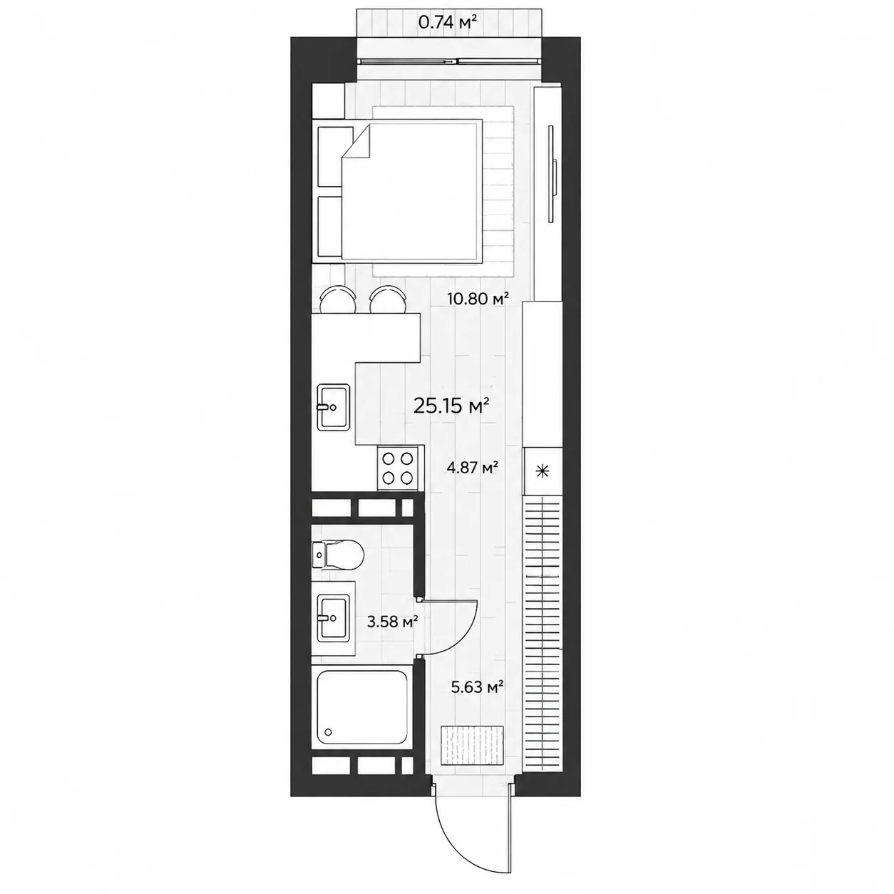Планировка Умун 25,15 м²