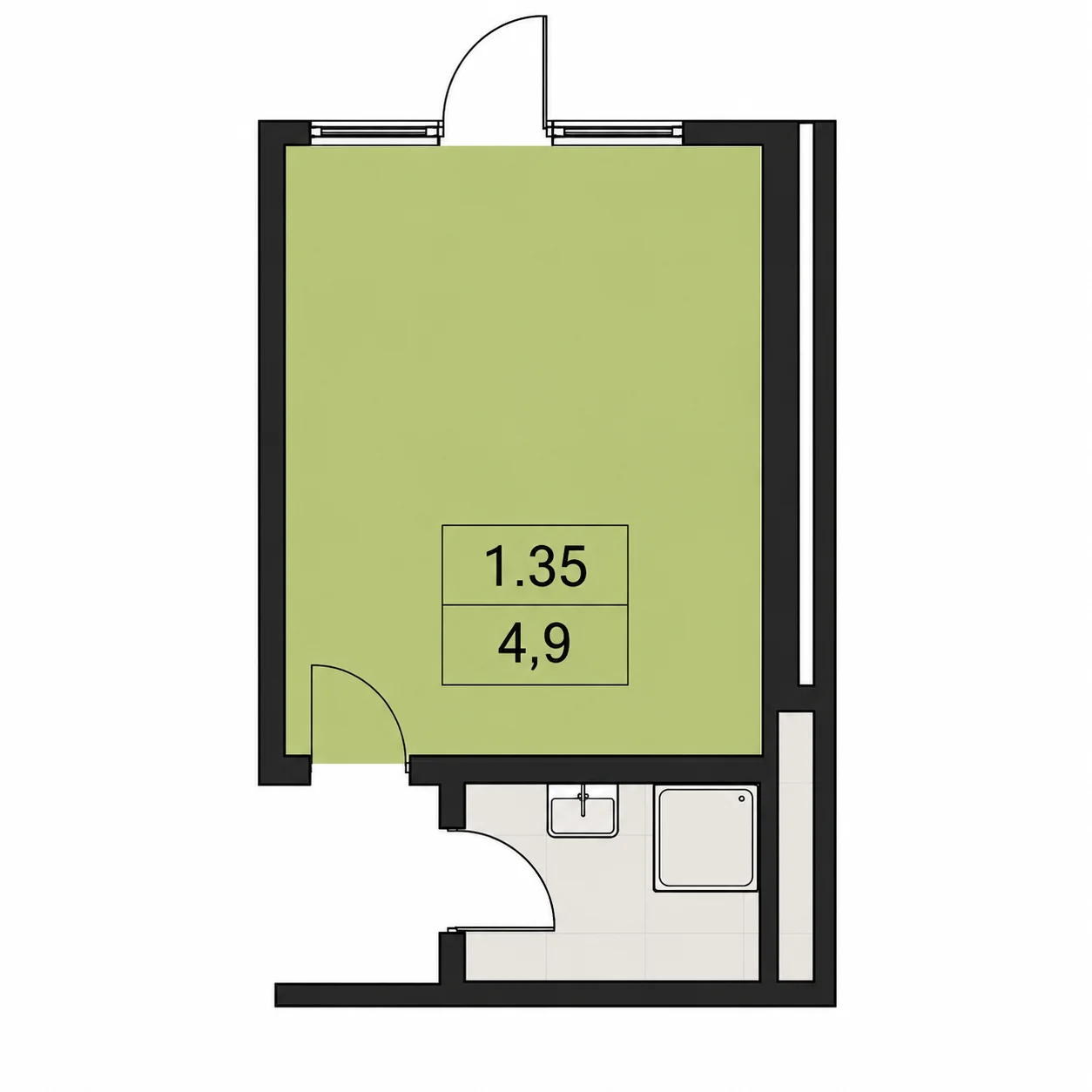 Планировка Поляна Пик 25,3 м²