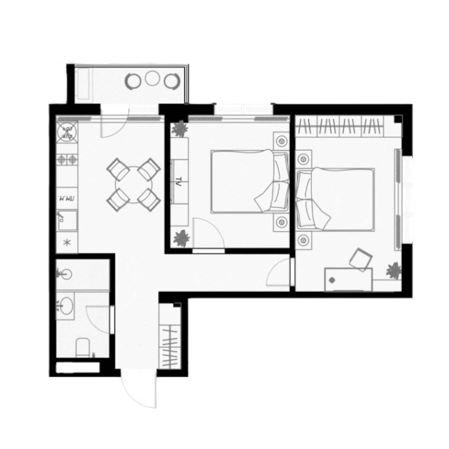 Планировка Оливия 54,3 м²